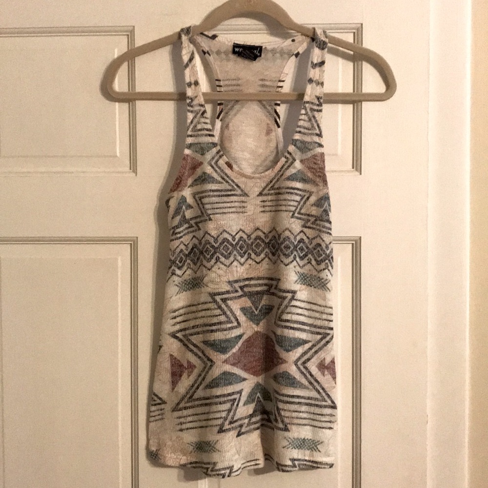 Patterned knit tank top
